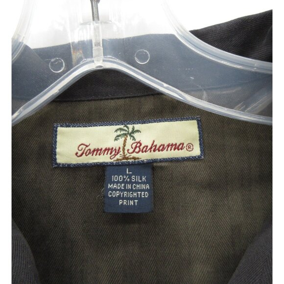 Tommy Bahama Shirt Large Silk Hawaiian Loop Collar AOP Camp Relax - Picture 10 of 12